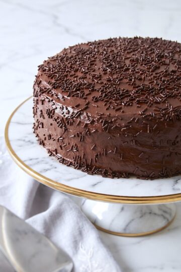 Brigadeiro Cake on a plate