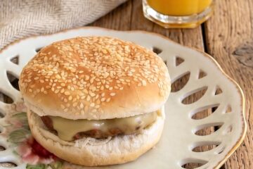 Homemade Pork Burgers on a plate