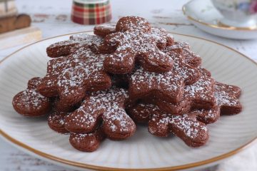 Chocolate Christmas cookies on a plate